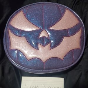 Love pain and stitches lavendar and pink glitter batmouth with pink stitching